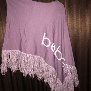 bebe slanted/abstract poncho